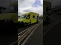 Man critical care ambulance, passing by
