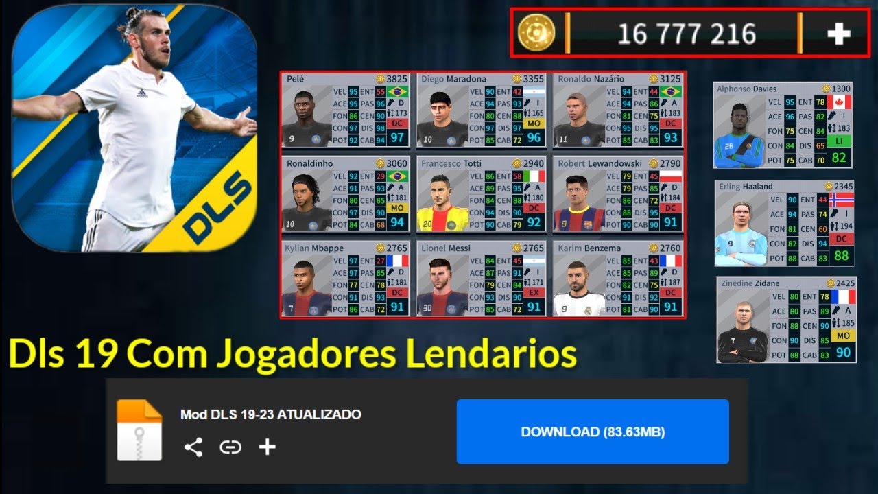 DLS 19 - Dream League Soccer MOD Dinheiro Infinito + Jogadores ...
