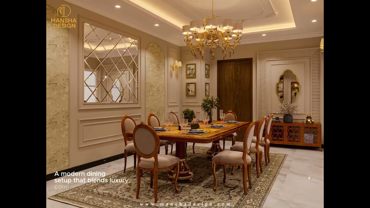 Luxury Dining Interiors | Modern Elegance Meets Classic Design by Mansha Design