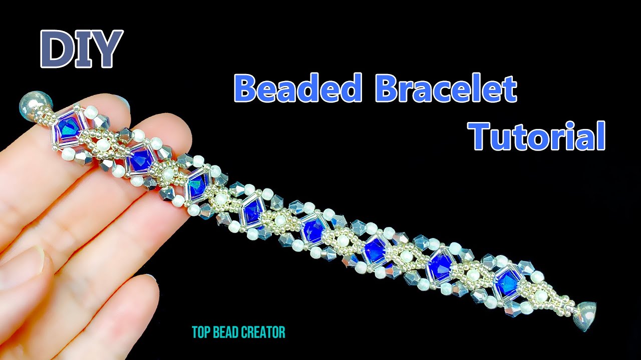 How to make beaded bracelet, Jewelry making tutorial - YouTube