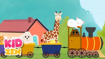 12 Hours of Relaxing Piano Music for Babies | Wooden Train with Cute Animals