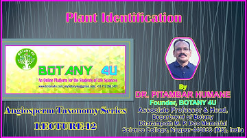 BOTANY 4U | ANGIOSPERM TAXONOMY | PITAMBAR HUMANE | LECTURE-12 | Plant Identification