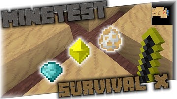 Minetest - Survival X - gathering resources on the surface exploring