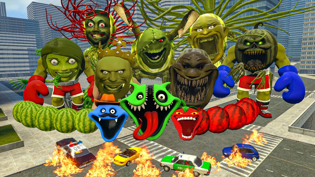 Epic Battle Roblox Hungry Worm Family vs Lin Gang Melon Female Hungry Worm! _The War Is Over in Gmod