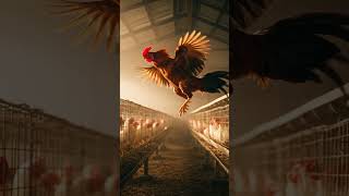 Ayam Jago Ekor Panjang Indonesia Mengepak Sayap di Pagi Hari  Cinematic Shot #AyamJago