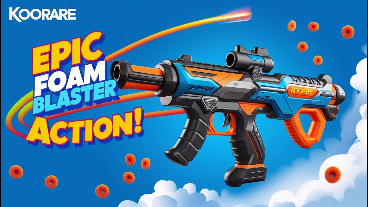 High-Speed Fun! KooRare Automatic Foam Blaster in Action