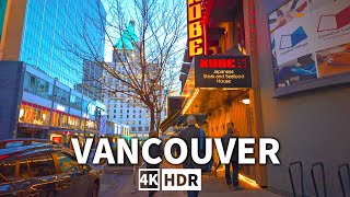 【4K HDR】2Hour Walking Through Vancouver Downtown at Sunset | BC. Canada Binaural City Sounds