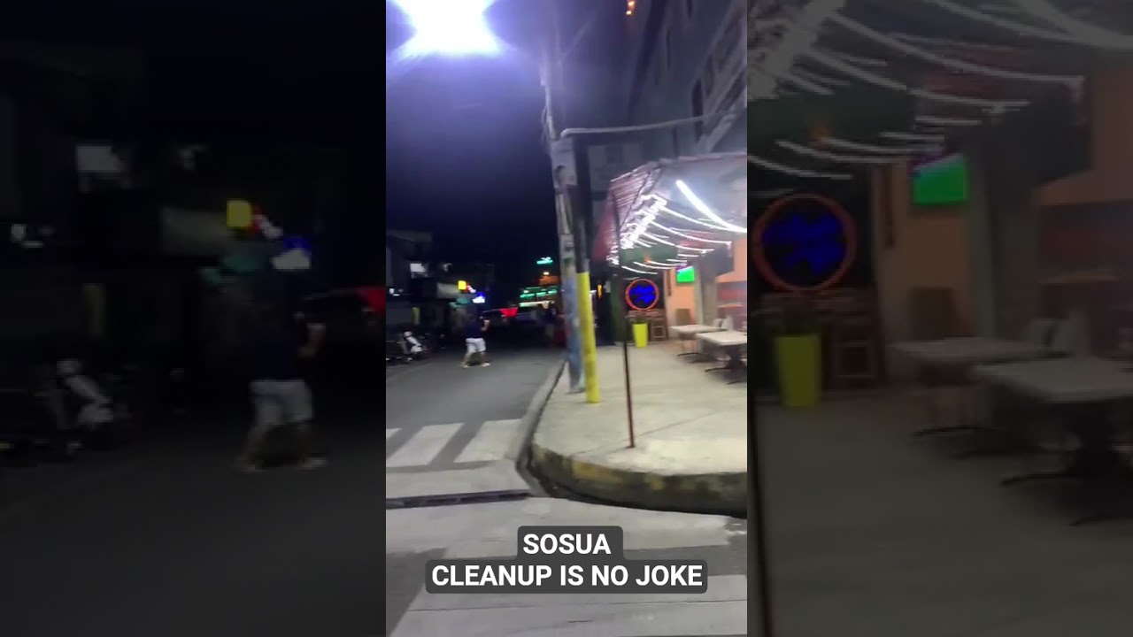 sosua clean up is no joke!! empty streets with no tourists
