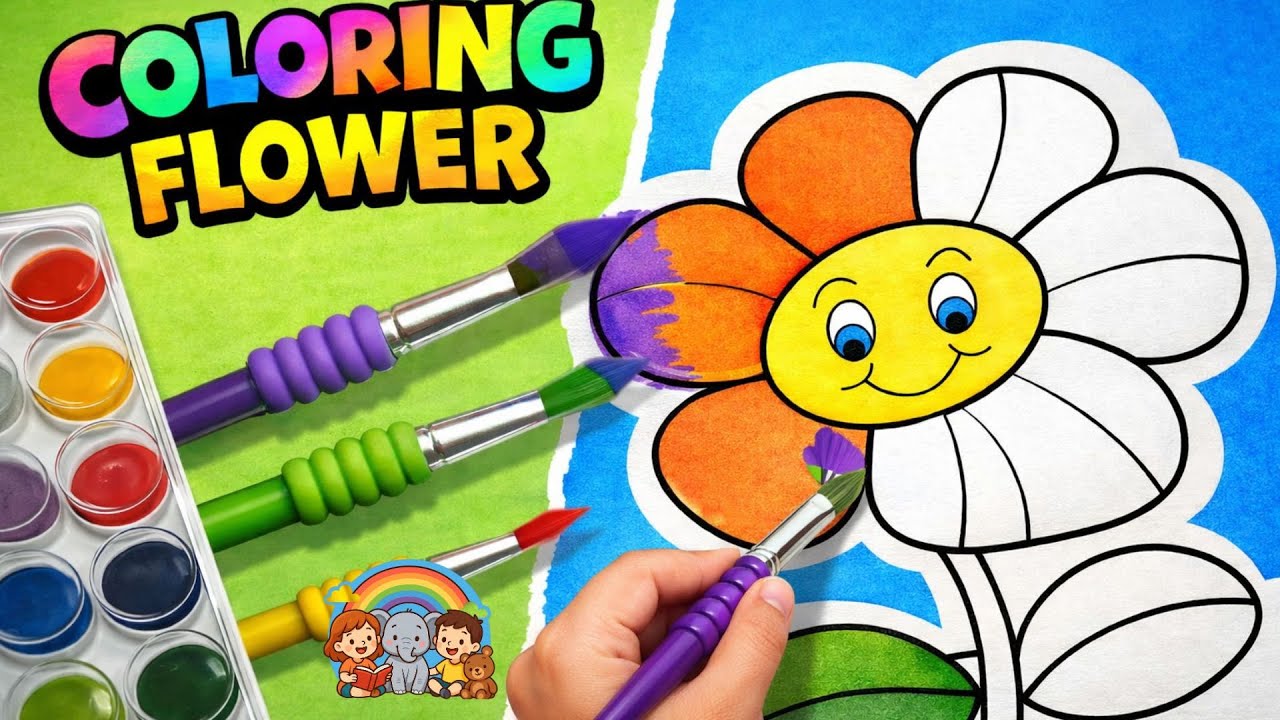 Watch This Flower Bloom with Color! 🌼✨ LIVE Coloring Magic