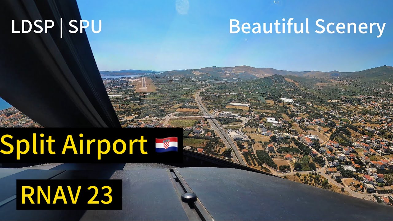 Cockpit View | Landing Split Airport | LDSP SPU | Runway 23 | Beautiful Scenery