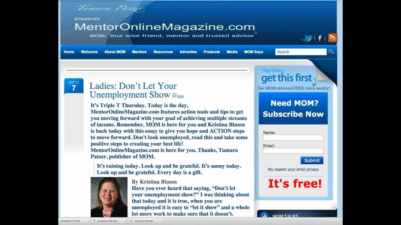 Mentor Online Magazine Triple T Thursday with Tamara Patzer