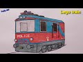 Drawing lego city cartoon train locomotive