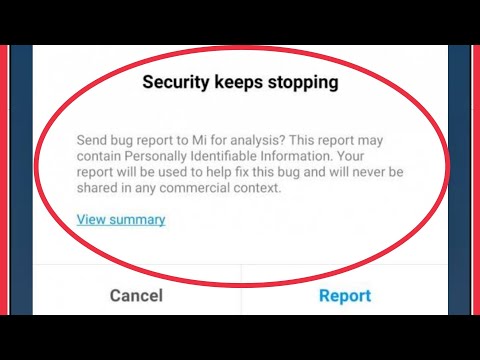 How To Fix "Security keeps stopping" | Send bug report to Mi for analysis Problem Solved on Android