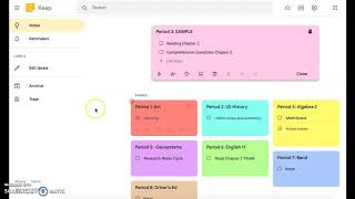 Using Google Keep to help students organize online work