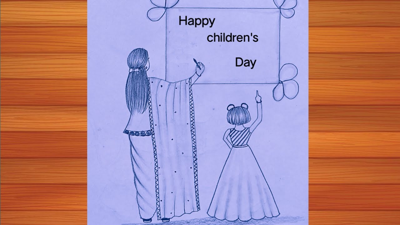 Children's Day special drawing / children's day pencil drawing / easy children's Day drawing