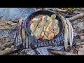 Pesca con arpón mojarra, ranas, tortugas y cocina deliciosa