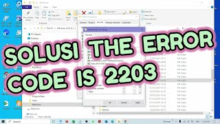 Solusi Laptop Atau PC Muncul Tulisan The Error Code is 2203