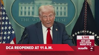 President Donald Trump addresses deadly plane, Army helicopter crash in Washington D.C.