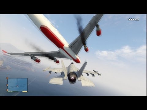 GTA V: Fighter Jet Destruction(5 Star Wanted Level)