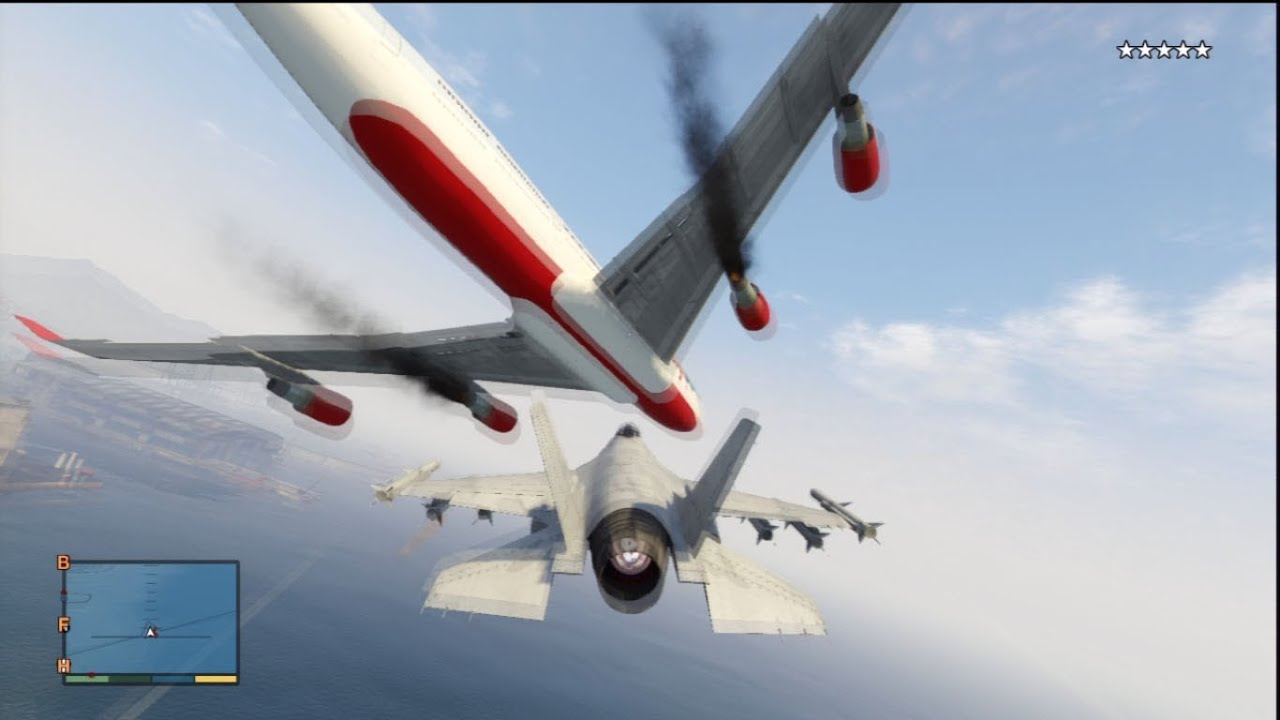 GTA V: Fighter Jet Destruction(5 Star Wanted Level) - YouTube