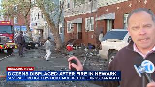 Dozens displaced after multi-building fire in Newark