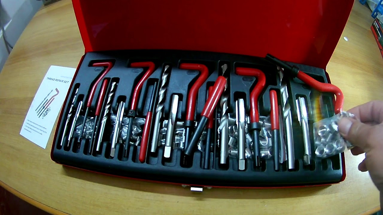Kit Riparazione Filettature Whitworth 1/2 X 12 BSW – AB Tools, 14 Pezzi Con Inserti Elicoidali