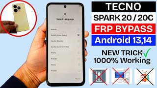 Tecno Spark 20\/20C (BG7) FRP Bypass Without PC [2025] | Android 13 \& 14 Easy Method