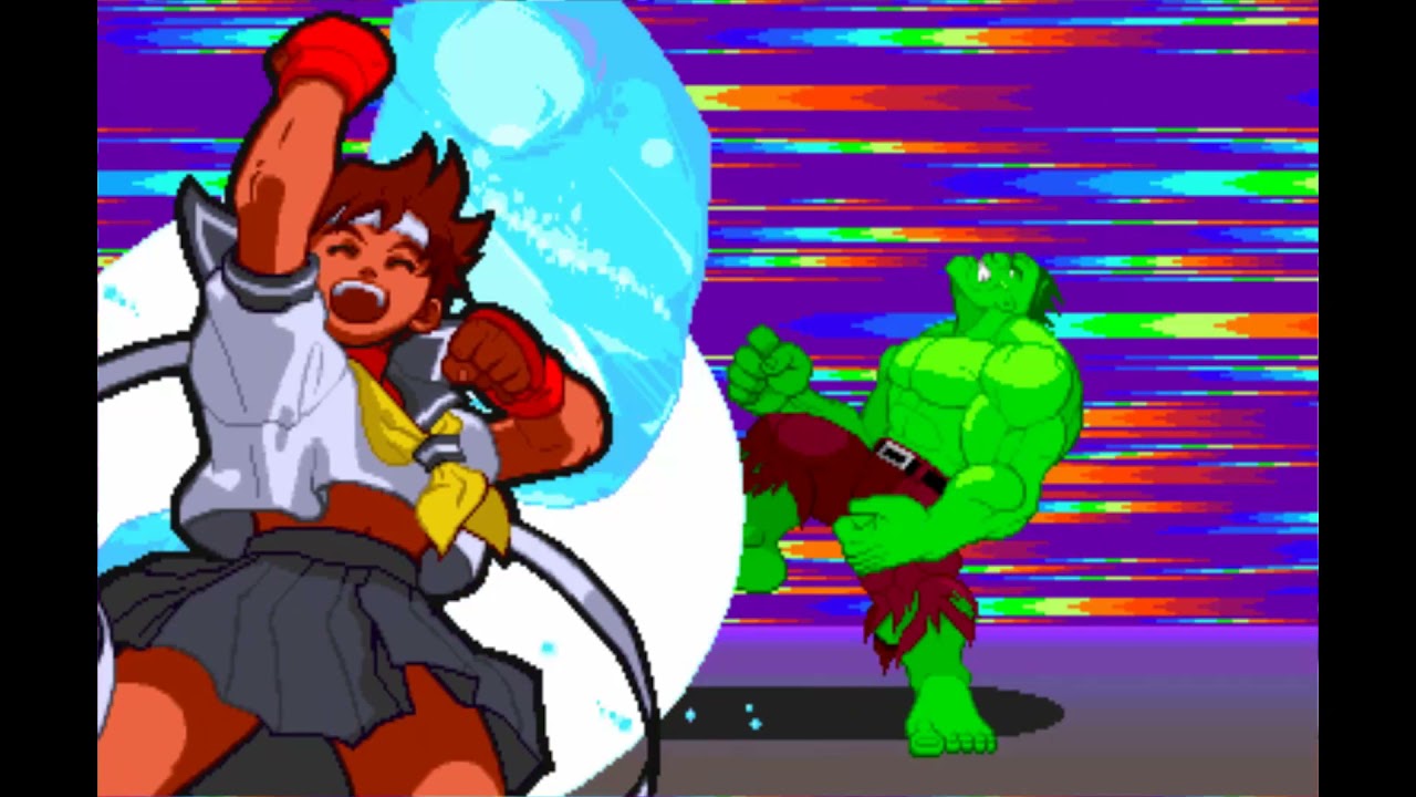 Dark Sakura Kasugano - Gameplay - Marvel vs Street Fighter