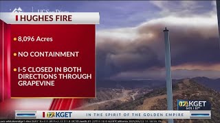 Hughes Fire burning brush near Castaic