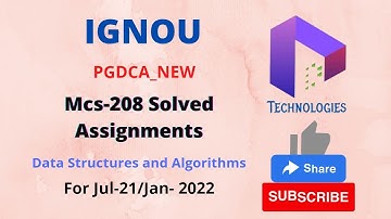MCS-208 Solved Assignment || JULY-21/JAN 2022 ||PGDCA New || IGNOU || DalalTechnologies
