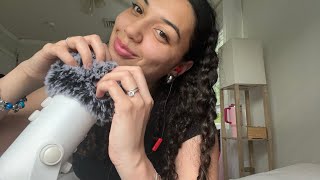 ASMR searching for bugs 🐜 fluffy mic scratching and mouth sounds