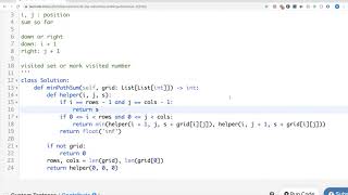 Leetcode Day 18 of Leetcode 30 Day Challenge: Minimum Path Sum