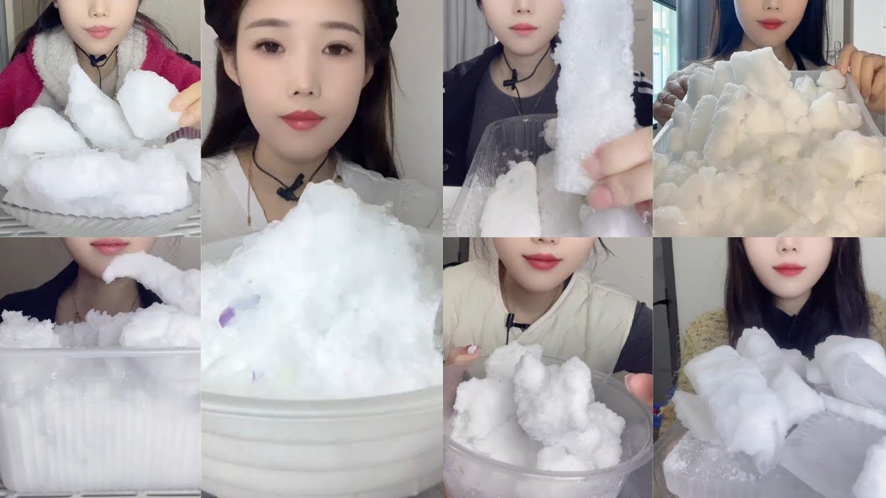 ♦️1K Special✨ HER SOLO⚡ FREEZER FROST ICE EATING || CRUNCHY ICE || FROST BITES ASMR🧊