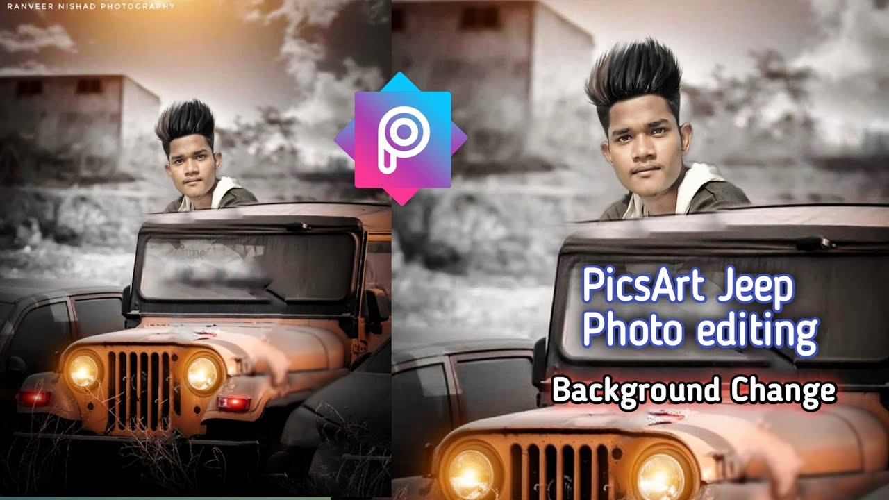 PicsArt Jeep Photo editing Background Change - YouTube