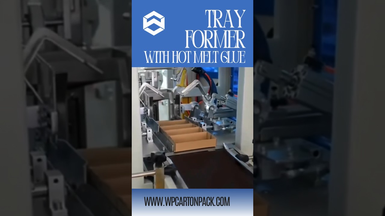 Automatic tray former machine with hot melt glue 