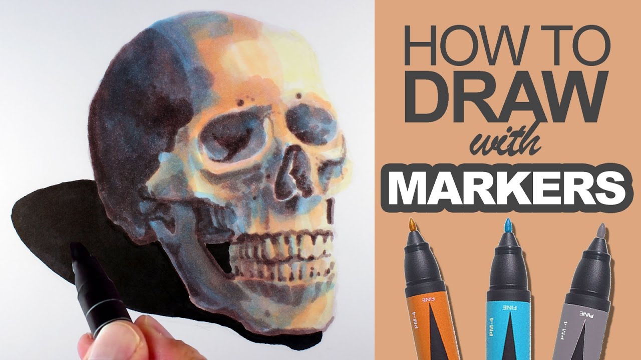 How to Draw with Markers - Skull Demo 