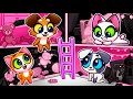 Black VS Pink Dollhouse Secret Room | Cartoons for Kids | Purr Purr