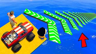 SHINCHAN AND FRANKLIN TRIED THE EXTREME V-SHAPED SPEED BOOSTER PARKOUR CHALLENGE GTA 5 screenshot 5