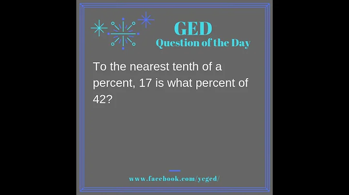 GED QOD: Solving for a Percent with Direct Translation