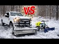 Dirtbike Vs Truck Snowplowing