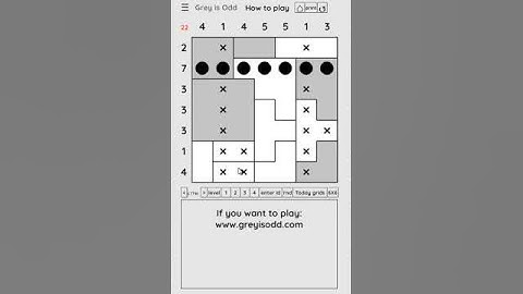 Grey is Odd - Today grids. Solution level 3 7X7 dated 03-20-2024