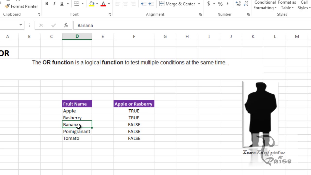 Or Function In Excel - YouTube
