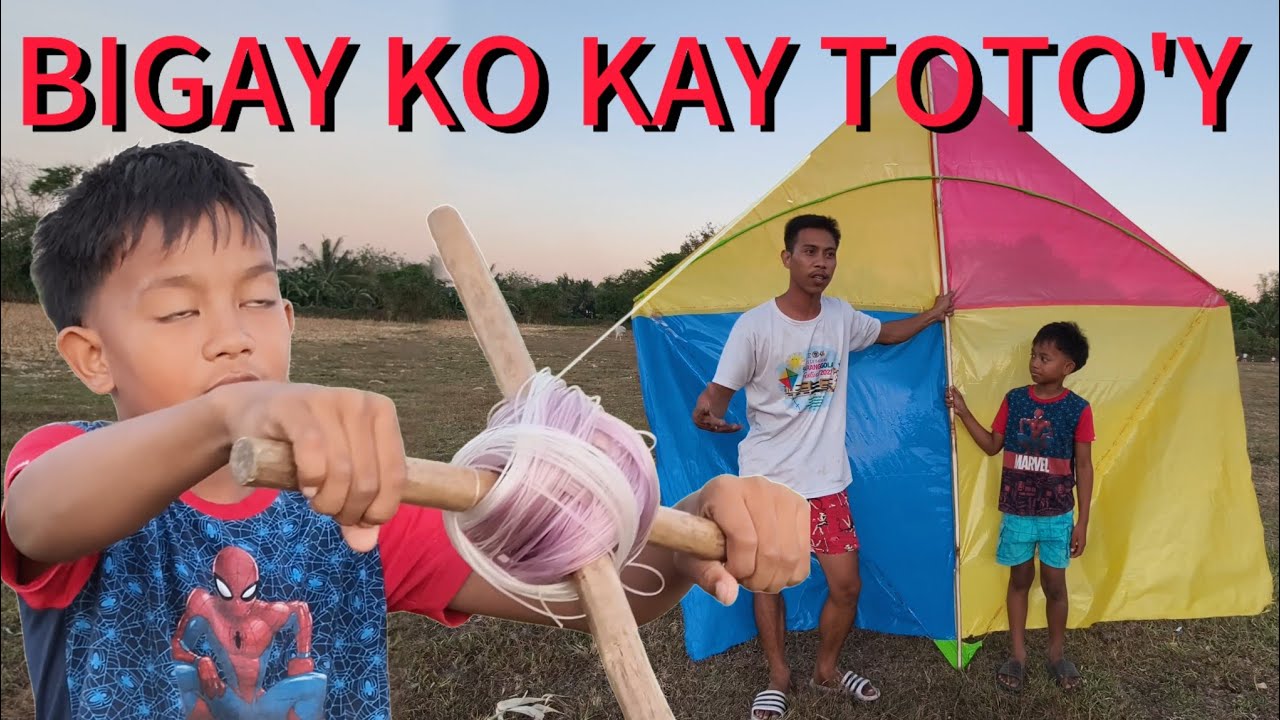 BINIGYAN KO SI TOTOY NG MALAKING SARANGGOLA 😱