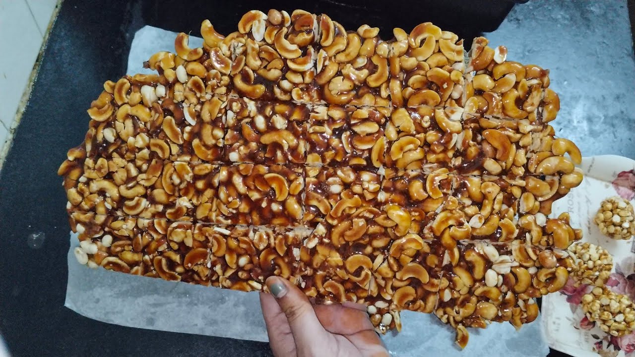హెల్దీ  జీడిపప్పు చిక్కి||healthy cashew nut homemade Chikki||kids snacks