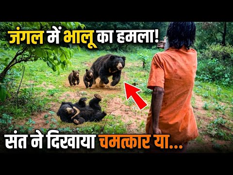 चित्रकूट के घने जंगल में भालू का हमला! 😱 संत ने दिखाया चमत्कार या