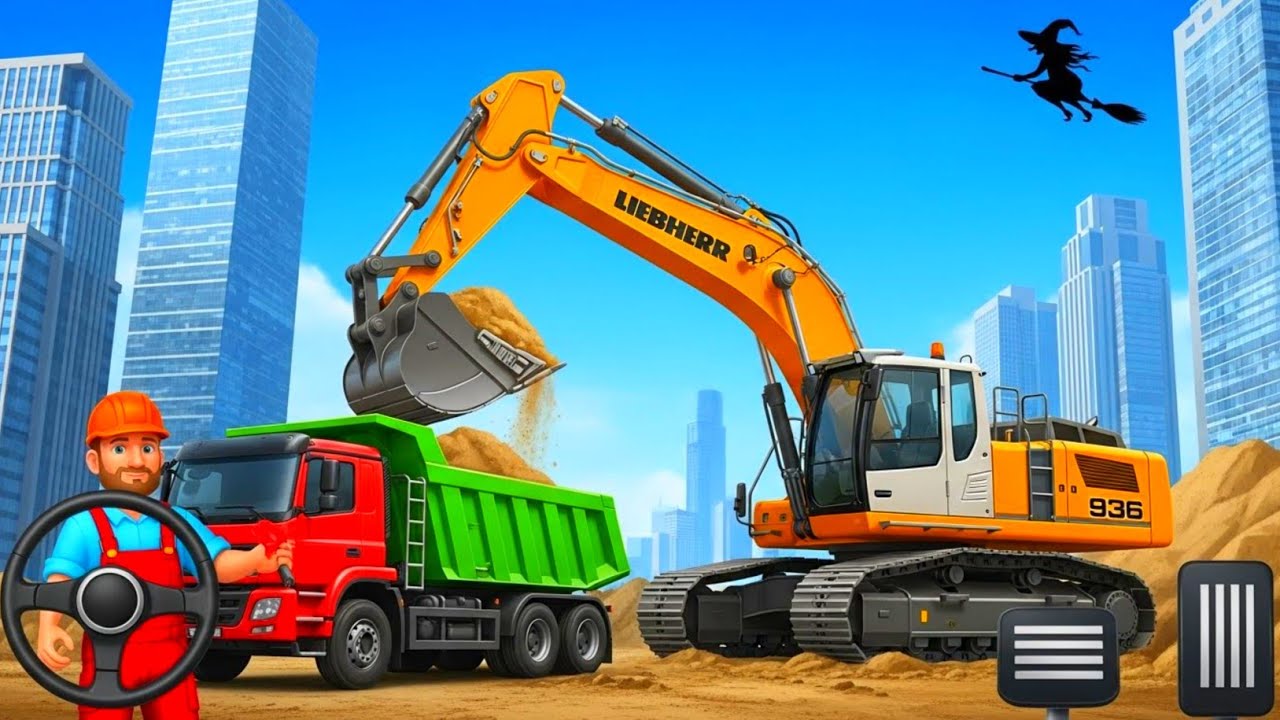 Hard Road Construction Challenge!  JCB Simulator 3D (Android)