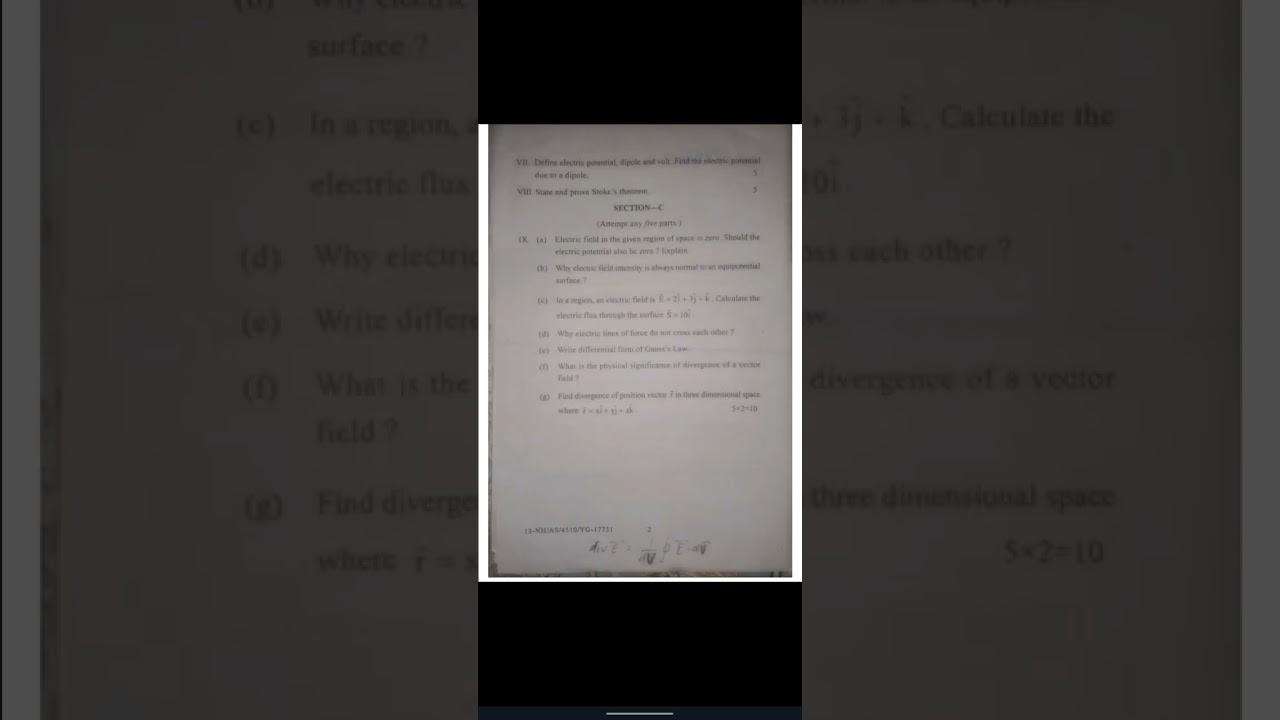 Electricity and magnetism question paper bsc sem 1st pup 