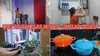 ROTINA FIM DE TARDE E NOITE|LAVANDERIA LIMPA|FIZ A CURA DAS PANELAS E JÁ USEI+UMA DECORAÇÃO DE NATAL