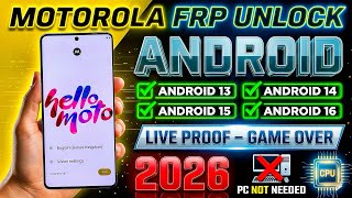 All Moto FRP Bypass 2026 🔥 Android 15/16 | Motorola Google Lock Remove