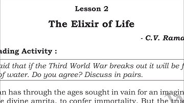 The Exilir of Life Summary Explanation in Hindi SSLC class 10